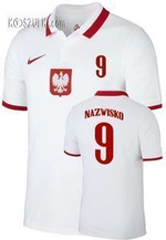 Oryginalna Koszulka Reprezentacji Polski Nike  Poland 2020/2021 Breathe Stadium Home Jersey Biała Nazwisko i numer