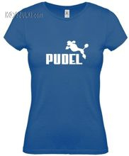 koszulka damska Pudel- NIEBIESKA