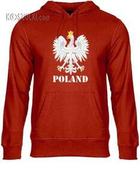 Bluza Polska kibica reprezentacji z kapturem ORZEŁ Poland,czerwona