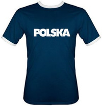 t-shirt 2K068 napis Polska Granatowa