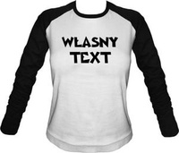 Longsleeve Damski dowolny tekst biało-czarny