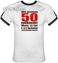 T-shirt Fit Nie jestem 50 latkiem Biały