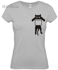 Koszulka damska Kotek w kieszeni