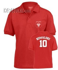 T-shirt dziecięcy Polo małe godło Nazwisko i numer