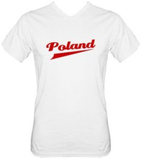 T-shirt v-Neck TV121 Poland biały