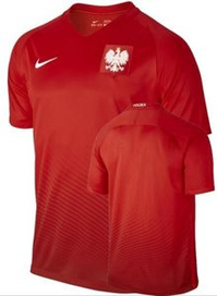Oryginalna Koszulka Reprezentacji Polski Nike Euro2016 Away Stadium Czerwona