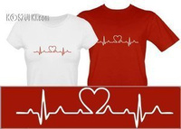 Koszulki EKG serce Zestaw dla pary koszulka damska i t-shirt