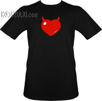 t-shirt serce Różki