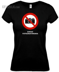 koszulka damska zakaz fotografowania- CZARNA