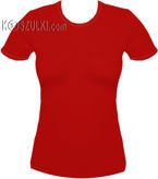 koszulka damska CZERWONA - czerwona lamówka