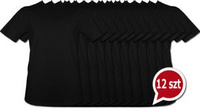 Koszulki Czarne bez nadruku pakiet promocyjny 12szt