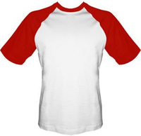 T-shirt Baseball biało-czerwony