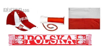 Zestaw Polska kibica reprezentacji polski szalik flaga czapka trabka 15