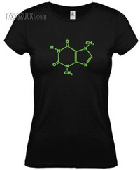 koszulka damska Czekolada-molekuły- CZARNA