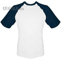 T-shirt Baseball biało-granatowy