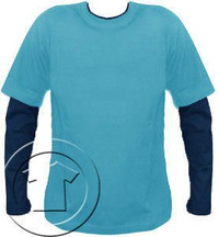 Bluza męska przedłużony rękaw Błękitny- Granat