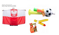 Zestaw Polska kibica reprezentacji polski flaga trabka farbki kibica 17