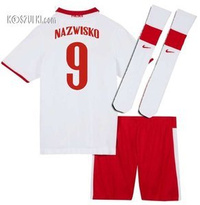 Strój kibica Reprezentacji Polski Nike Poland Euro2020 Koszulka i spodenki i getry własny numer i nazwisko