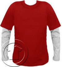 Bluza męska przedłużony rękaw Czerwony- Biały