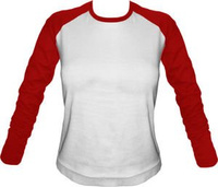 Longsleeve Damski biało-czerwony