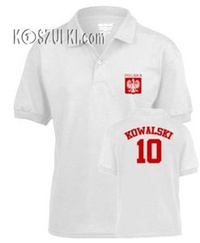 T-shirt dziecięcy Polo małe godło Nazwisko i numer