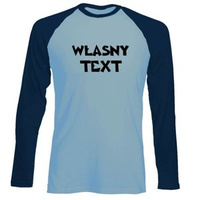 Longsleeve Męski dowolny tekst jasnoniebieski-granat