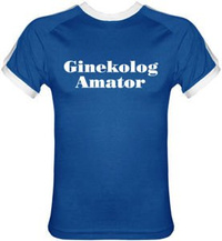 T-shirt Fit Ginekolog Amator Niebieski