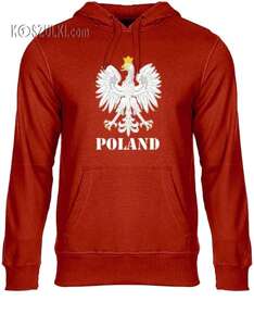 Bluza  Polska kibica reprezentacji z kapturem ORZEŁ  Poland,czerwona