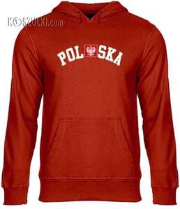 Bluza Polska reprezentacji kibica Godło z kapturem czerwona 044