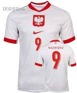 Koszulka Reprezentacji Oryginalna Polska Nike Euro 2024 Home Stadium Biała Nazwisko