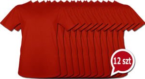 Koszulki Czerwone bez nadruku pakiet promocyjny 12szt
