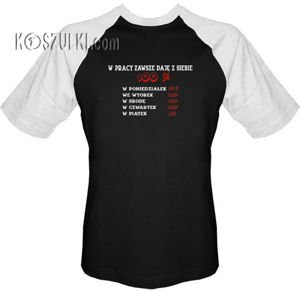 T-shirt Baseball Daję z siebie w pracy 100 procent