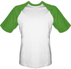 T-shirt Baseball biało-zielony