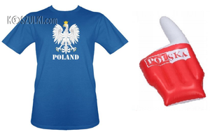 Zestaw Polska kibica Reprezentacji tshirt orzeł lapa dmuchana 21