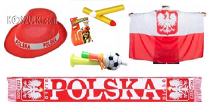 Zestaw Polska kibica euro 2024 reprezentacji polski szalik kapelusz trabka 65