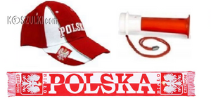 Zestaw Polska kibica reprezentacji czapka euro 2024 szalik trąbka 11