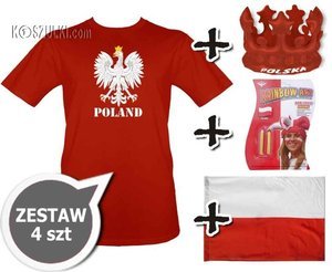 Zestaw kibica reprezentacji polski  tshirt flaga farbki 1